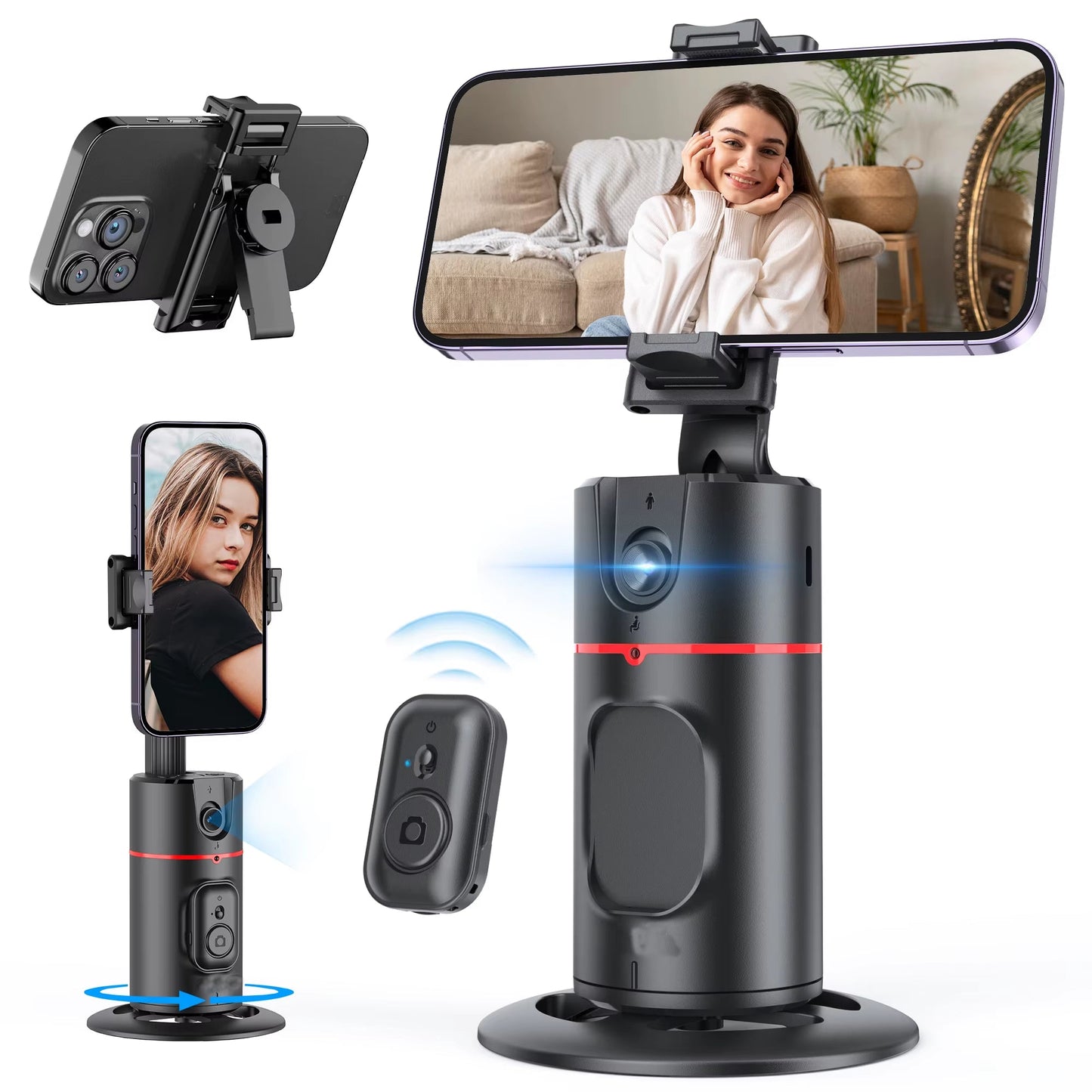 Capture Every Moment with the P02 Gimbal: 360° Ai-Powered Selfie Stick with Detachable Phone Clip!